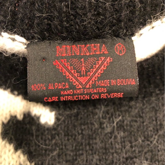 Minkha 100% Alpaca Wool Handmade Handknit Floral Knit Longsleeve Sweater - Picture 9 of 10